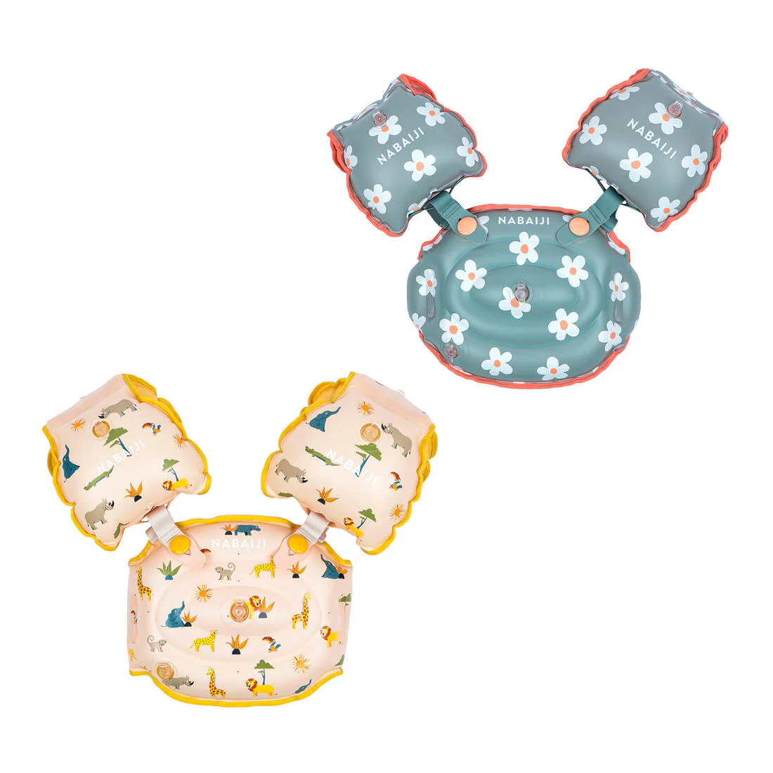 Flotadores de natación evolutivos con estampado floral para niños Tiswim - Image 45