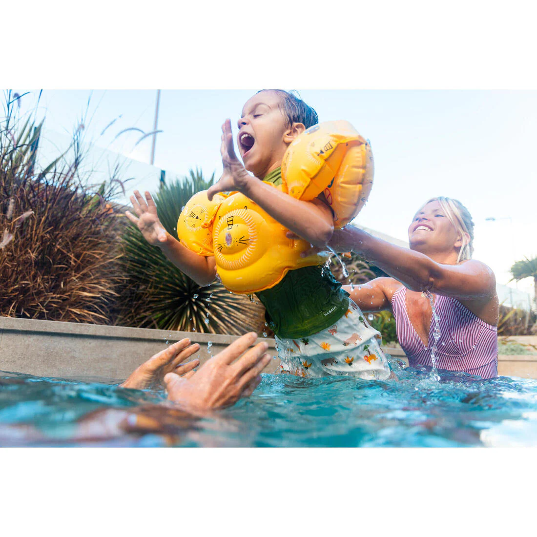 Flotadores de natación evolutivos con estampado floral para niños Tiswim - Image 47