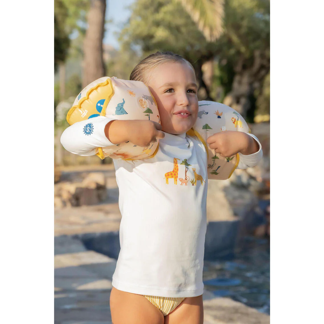 Flotadores de natación evolutivos con estampado floral para niños Tiswim - Image 57