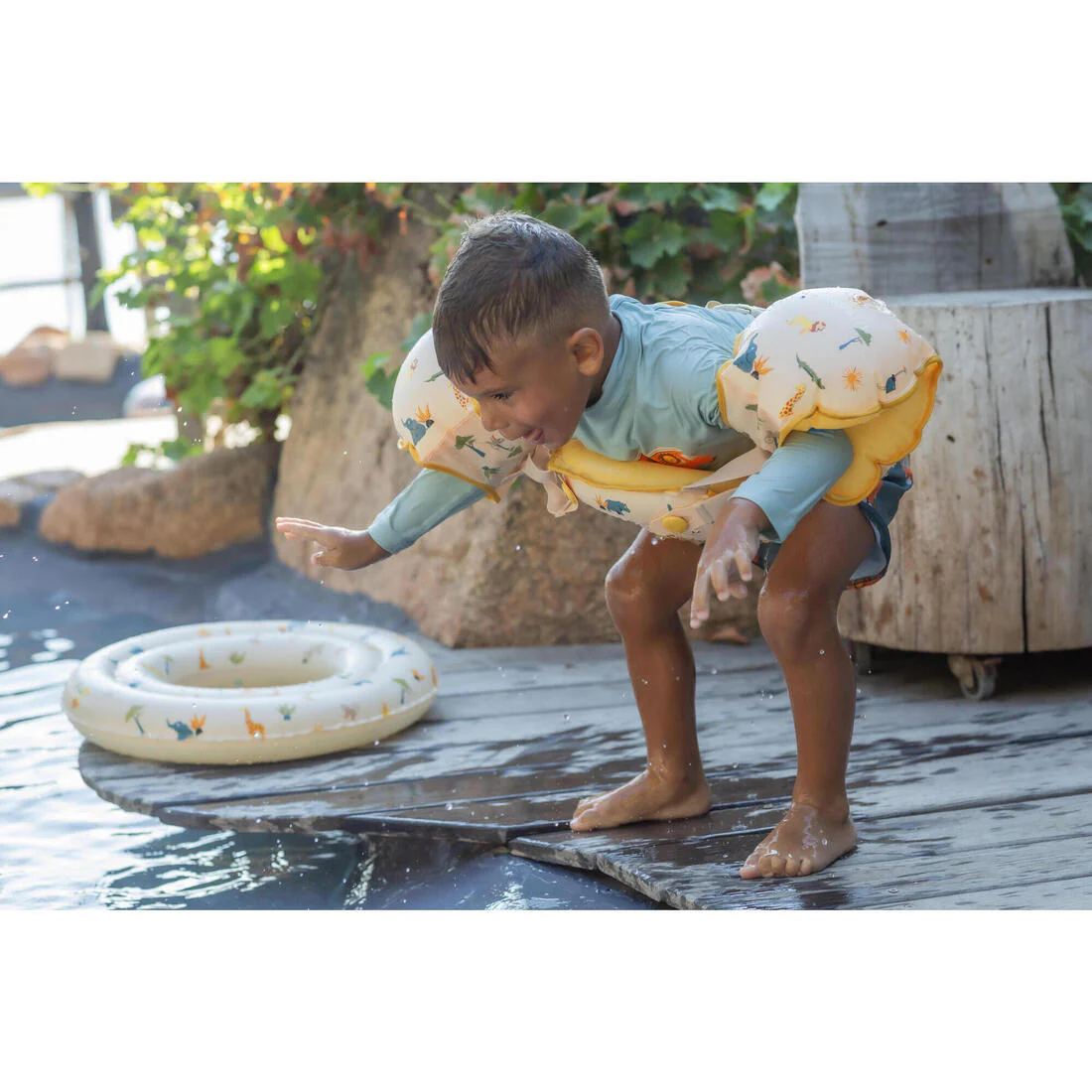 Flotadores de natación evolutivos con estampado floral para niños Tiswim - Image 60