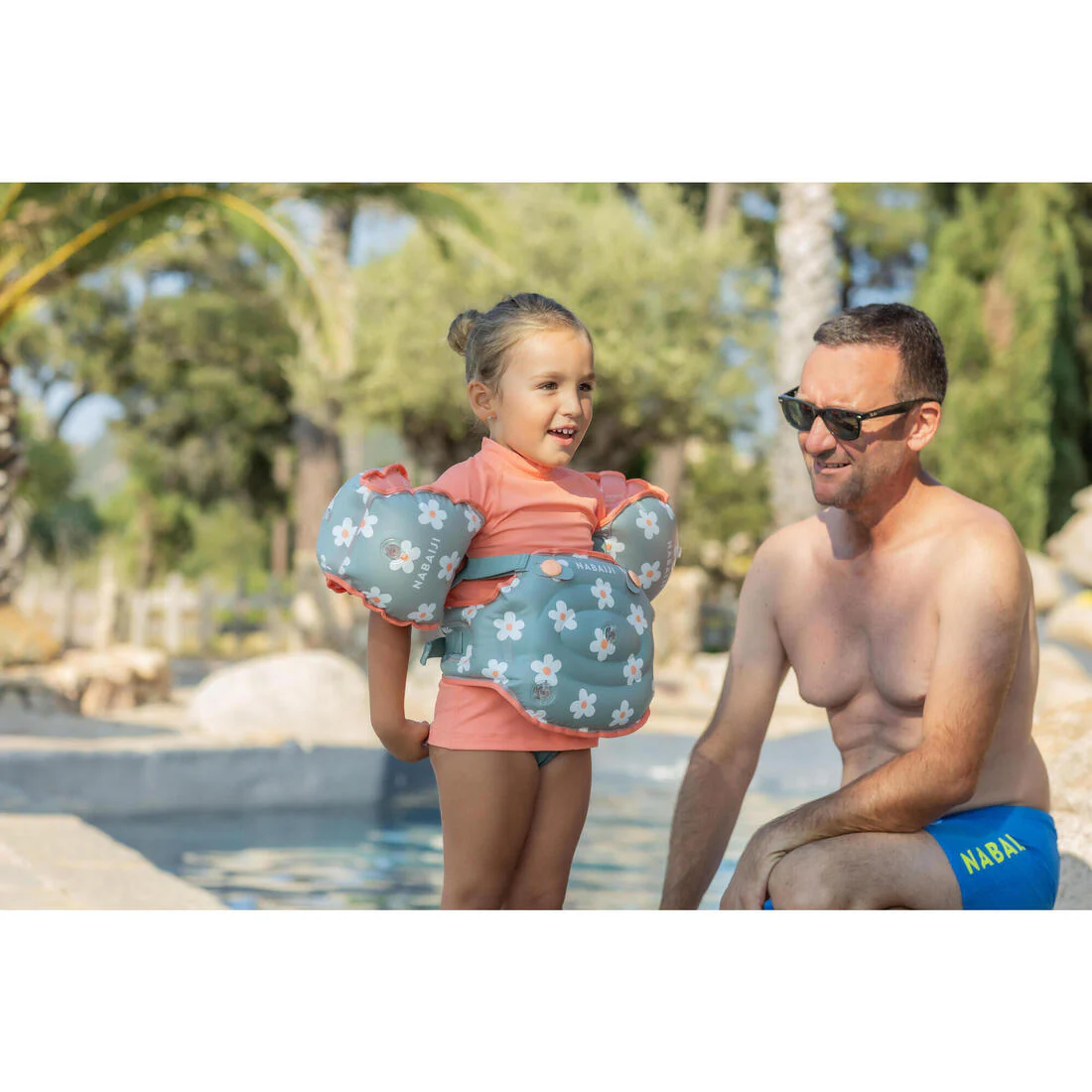 Flotadores de natación evolutivos con estampado floral para niños Tiswim - Image 63