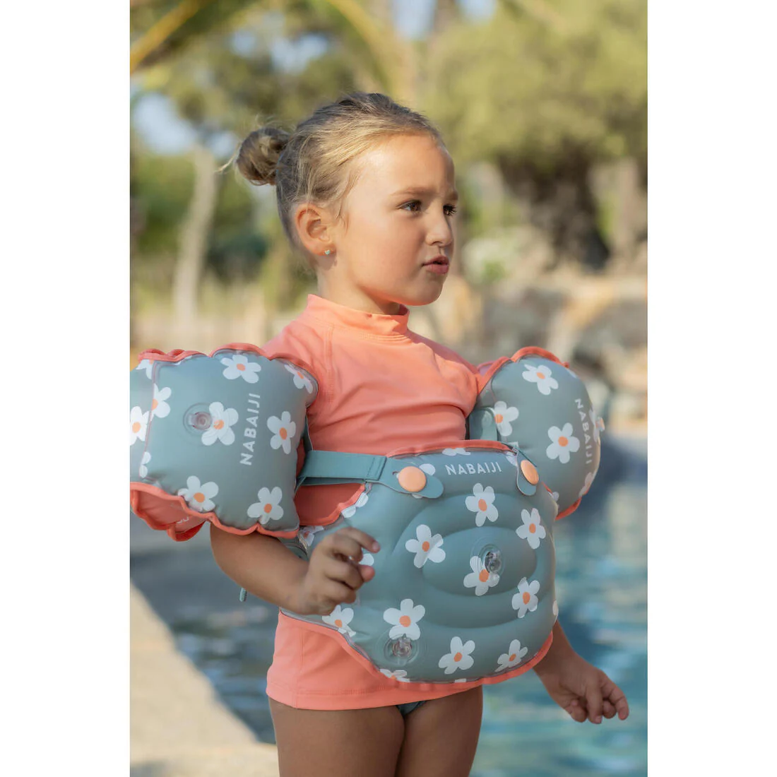 Flotadores de natación evolutivos con estampado floral para niños Tiswim - Image 65