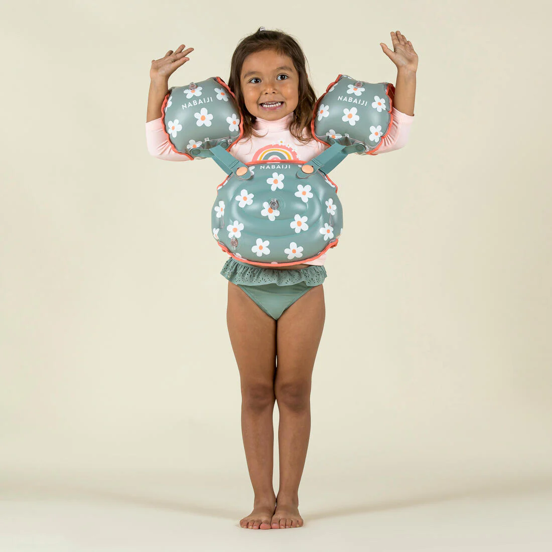 Flotadores de natación evolutivos con estampado floral para niños Tiswim - Image 7