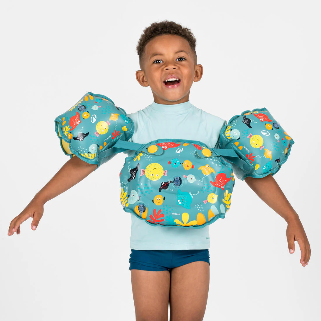 Flotadores de natación evolutivos con estampado floral para niños Tiswim - Image 8