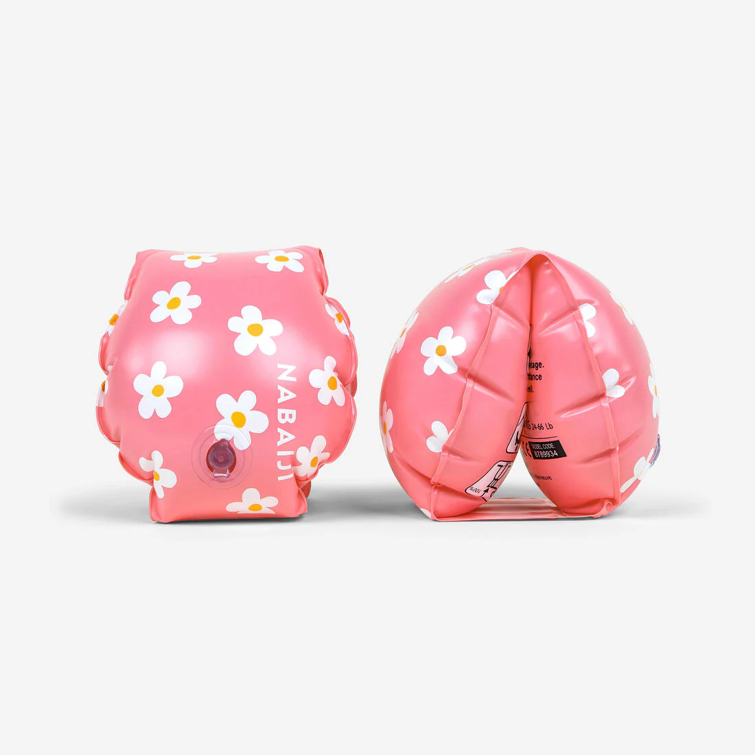 Flotadores de natación rosas con estampado floral para niños de 11 a 30 kg