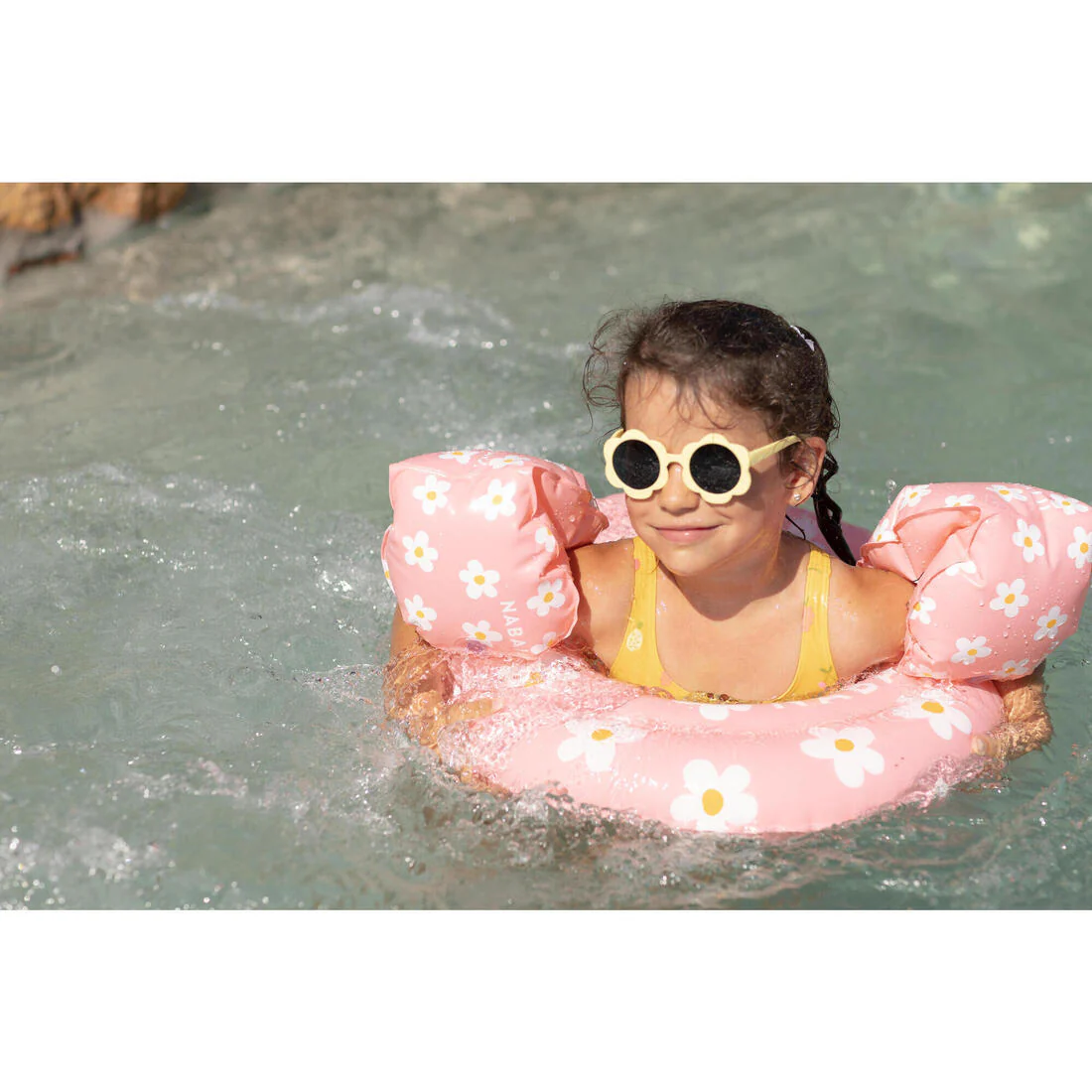 Flotadores de natación rosas con estampado floral para niños de 11 a 30 kg - Image 10