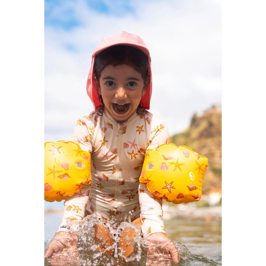 Flotadores de natación rosas con estampado floral para niños de 11 a 30 kg - Image 18