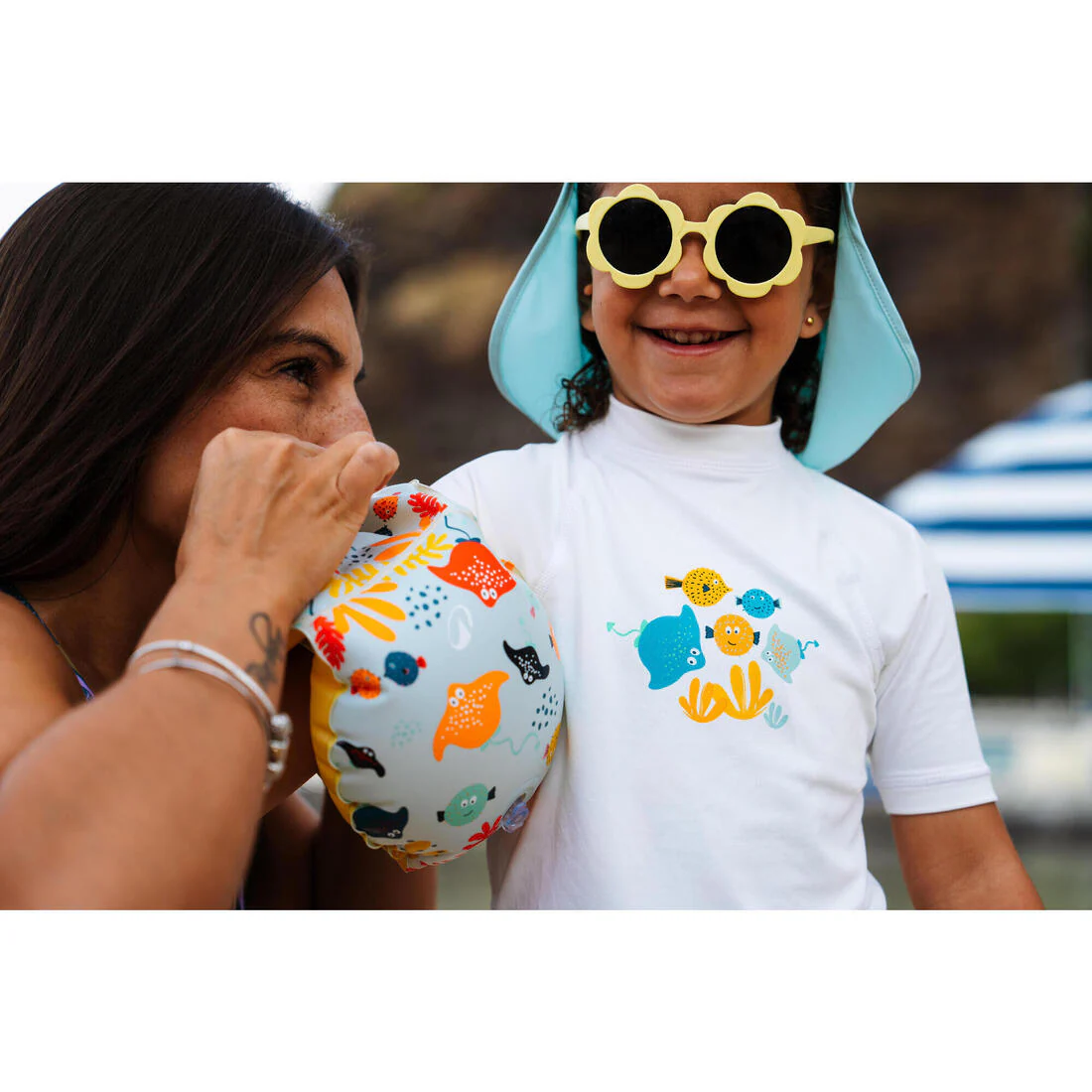 Flotadores de natación rosas con estampado floral para niños de 11 a 30 kg - Image 20
