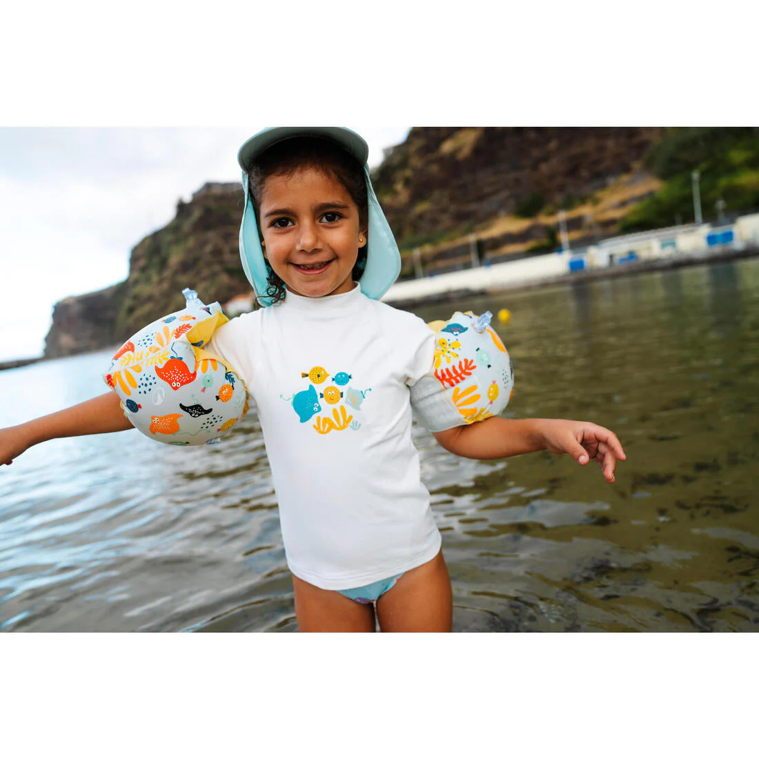 Flotadores de natación rosas con estampado floral para niños de 11 a 30 kg - Image 23