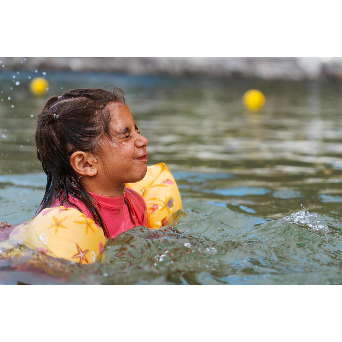 Flotadores de natación rosas con estampado floral para niños de 11 a 30 kg - Image 24