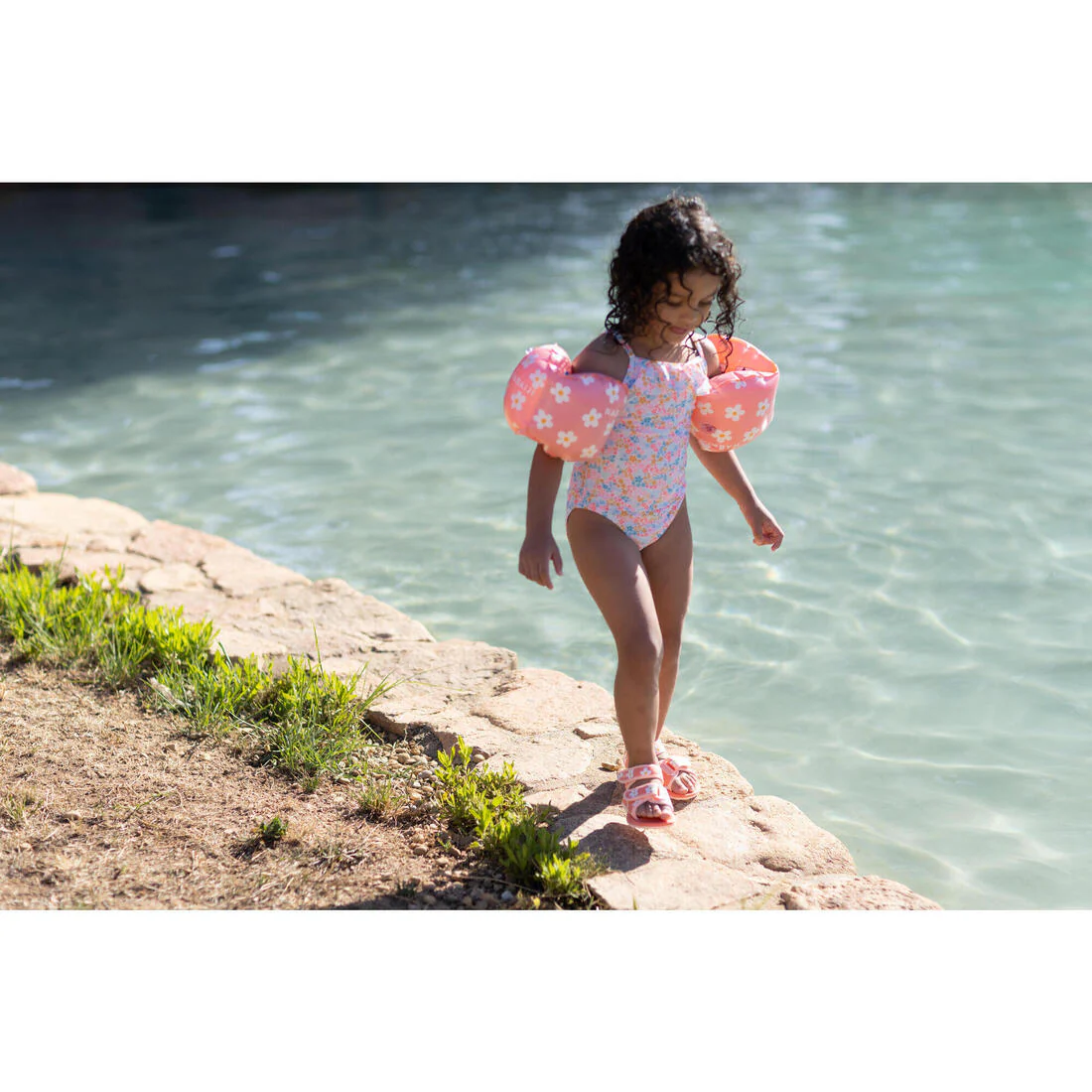 Flotadores de natación rosas con estampado floral para niños de 11 a 30 kg - Image 31