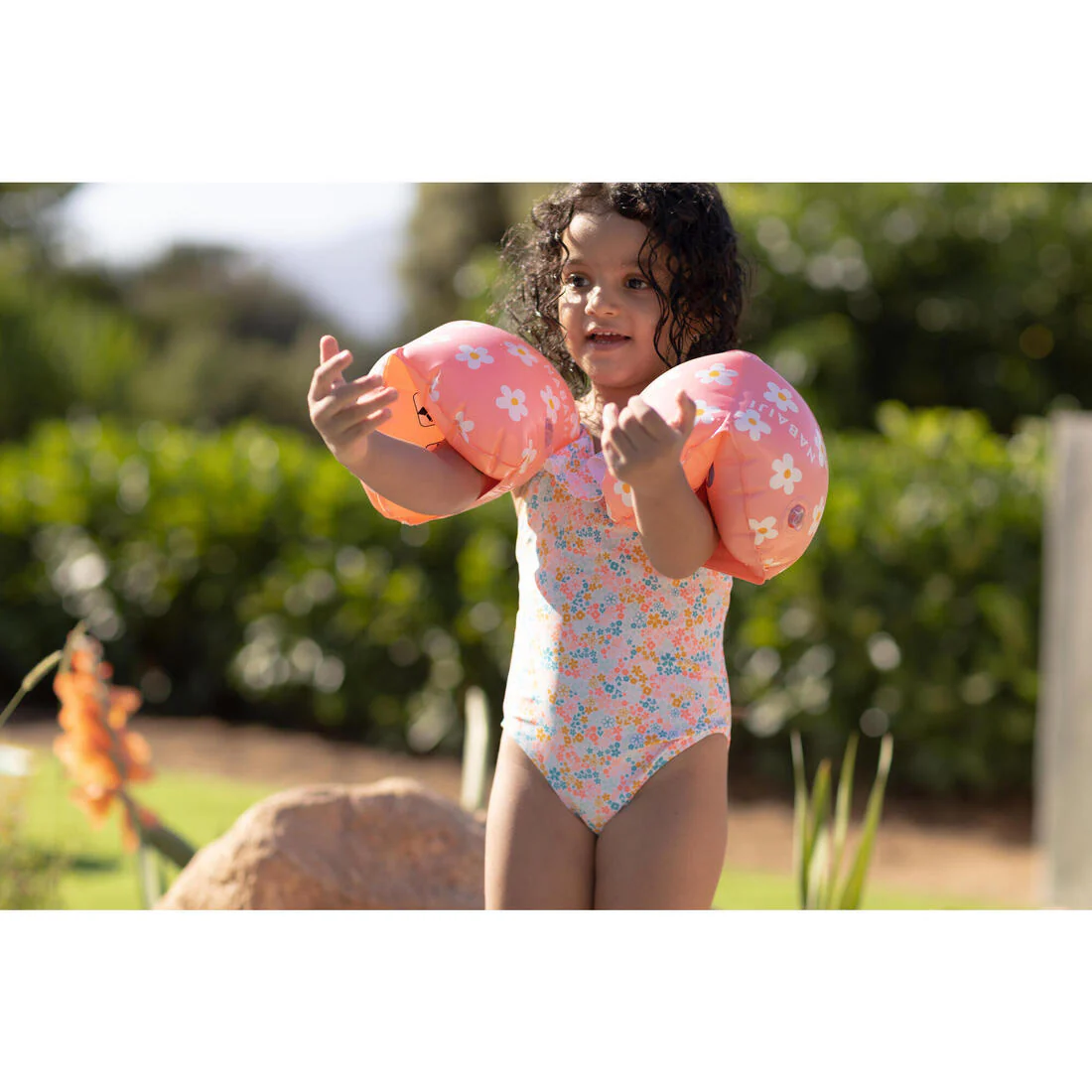 Flotadores de natación rosas con estampado floral para niños de 11 a 30 kg - Image 33
