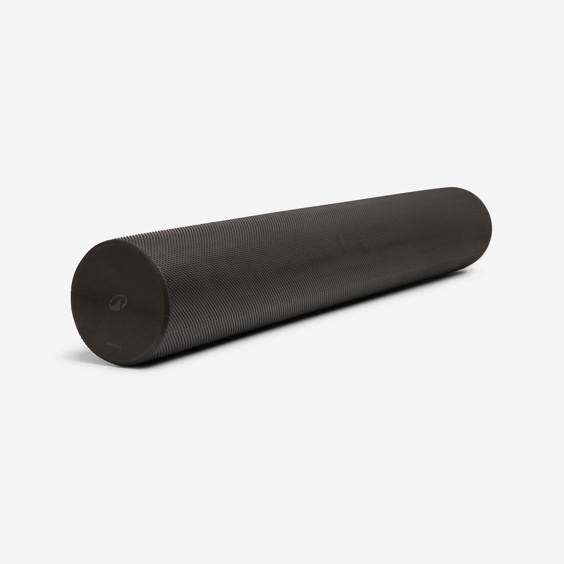 Foam roller de pilates de espuma negro de 90 cm de largo y 15 cm de diá.