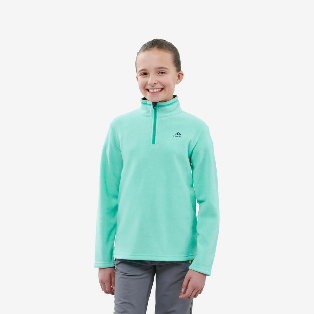 Forro de tejido polar de senderismo azul turquesa para niños 7-15 años MH100 - Image 2