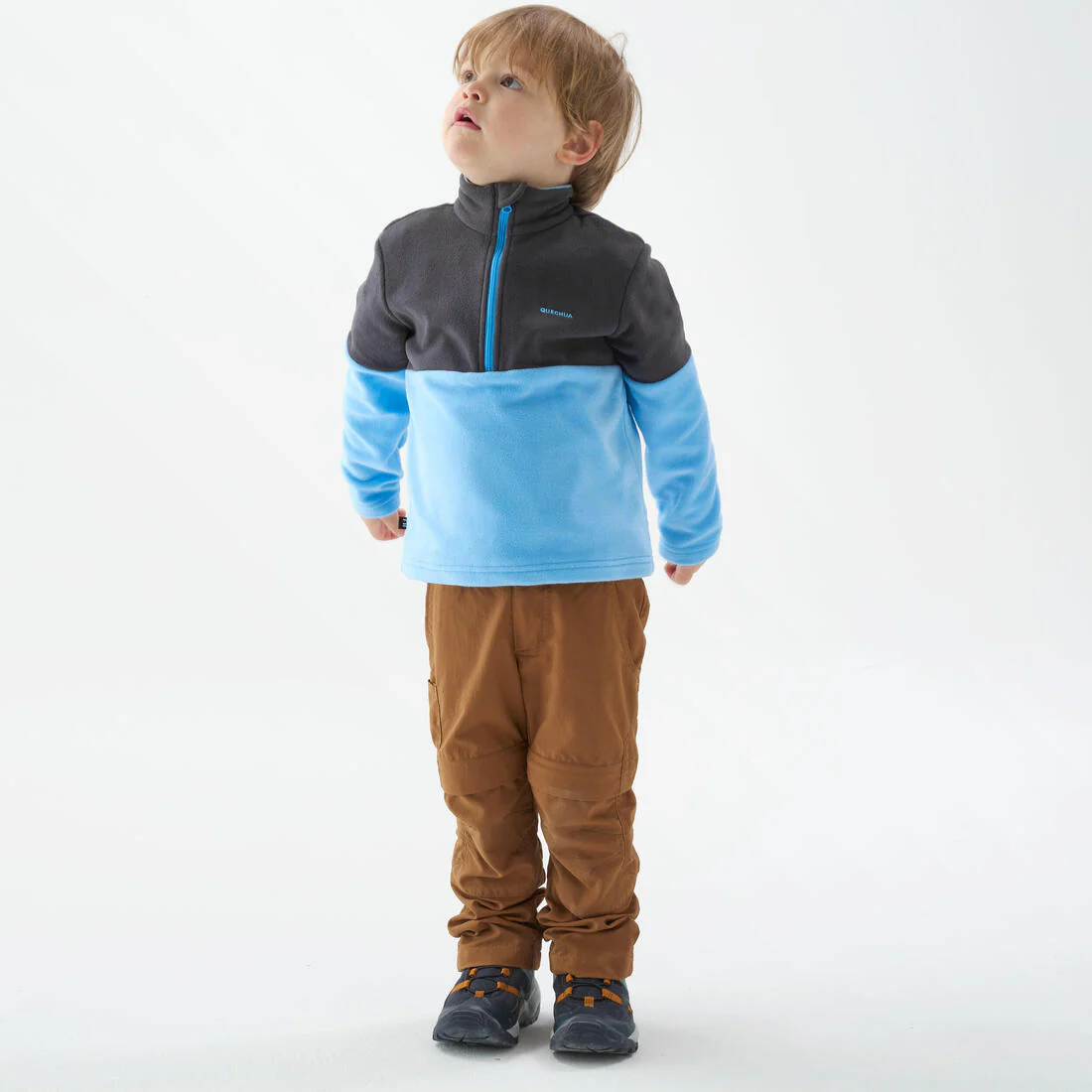 Forro polar de senderismo niños 2-6 años, MH500 1/2 cremallera azul y - Image 6