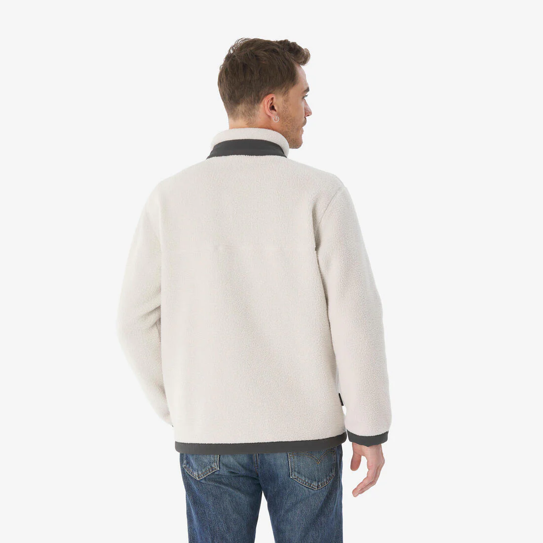 Forro polar senderismo montaña sherpa hombre - MH100 1/2 cremallera beige - Image 4