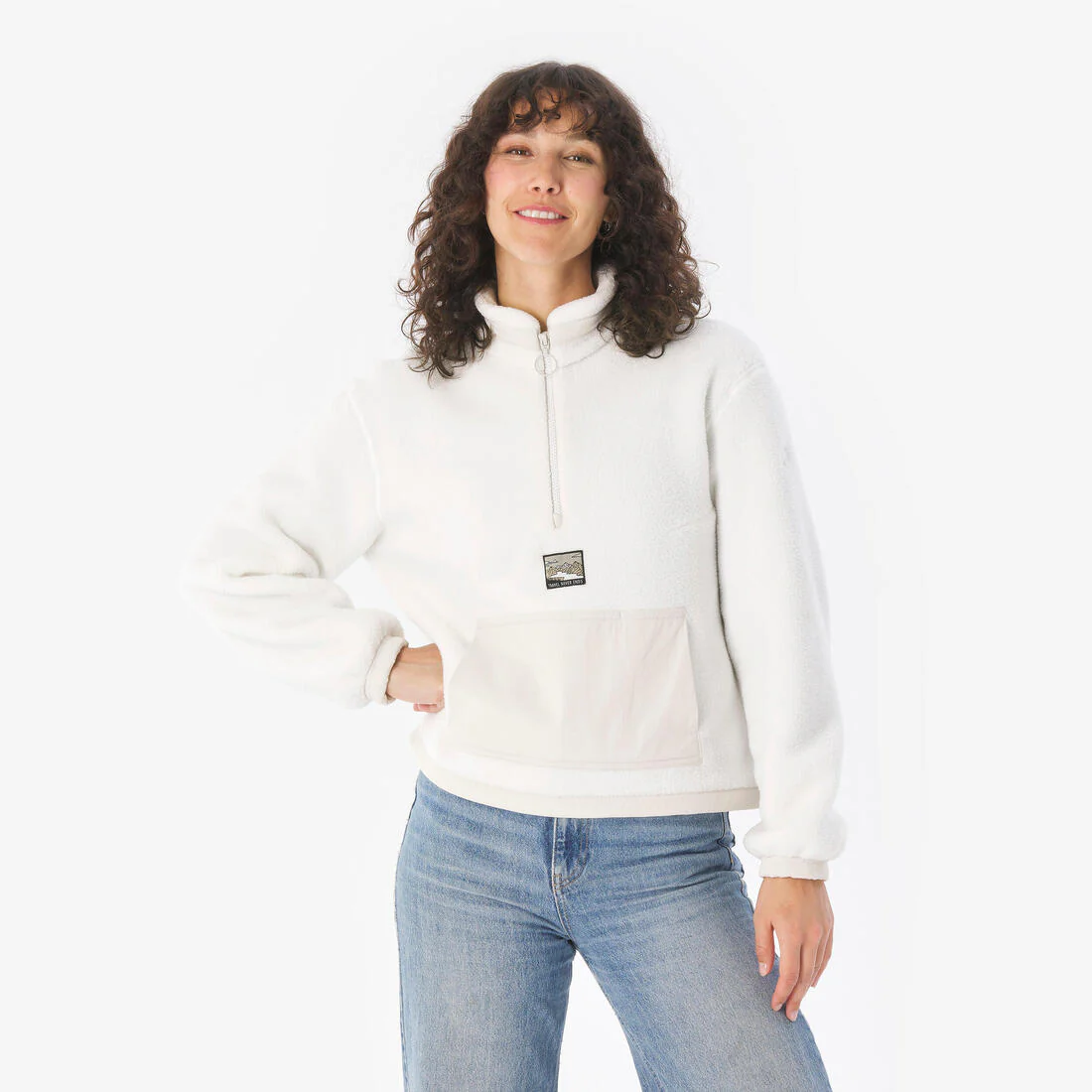 Forro polar senderismo montaña sherpa mujer - MH100 1/2 cremallera