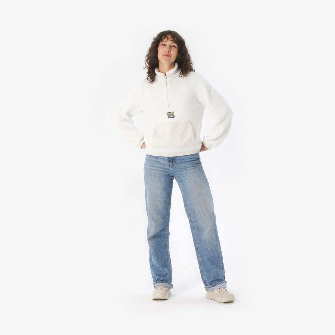 Forro polar senderismo montaña sherpa mujer - MH100 1/2 cremallera - Image 8