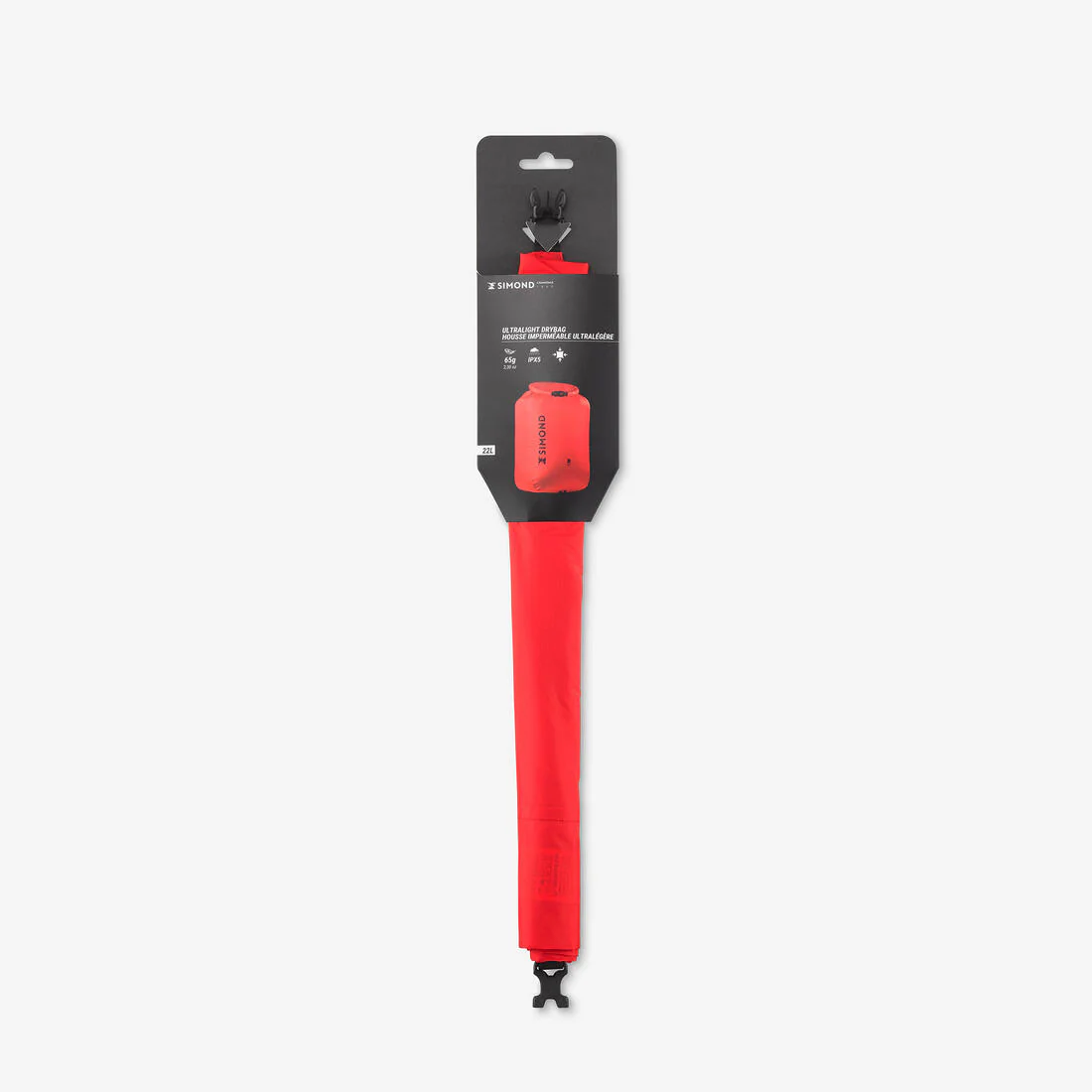 Funda impermeable de trekking ultraligera de 22 litros roja - Image 6