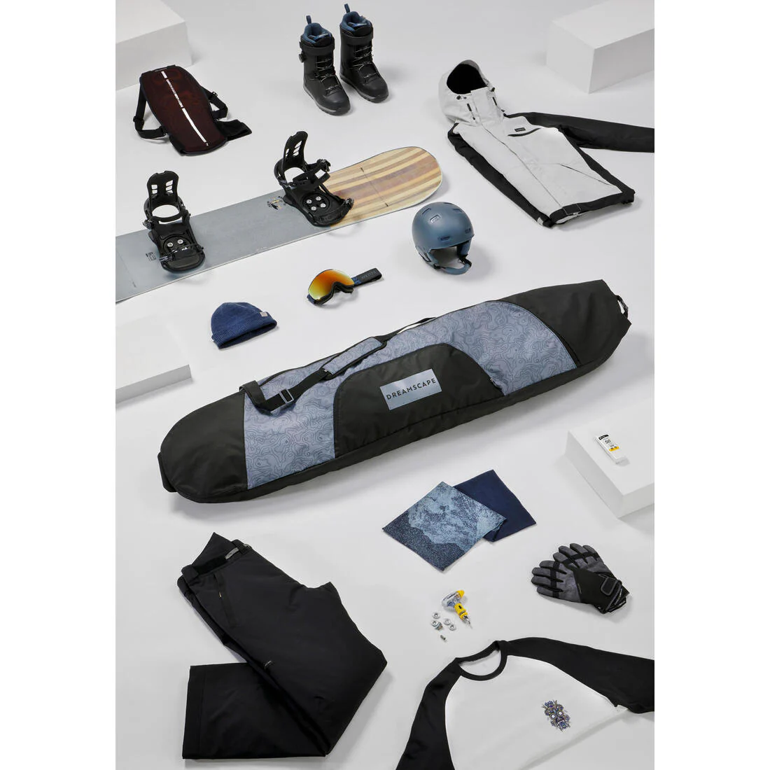 Funda viaje snowboard 142 a 170 cm, transporte - negra - Image 9
