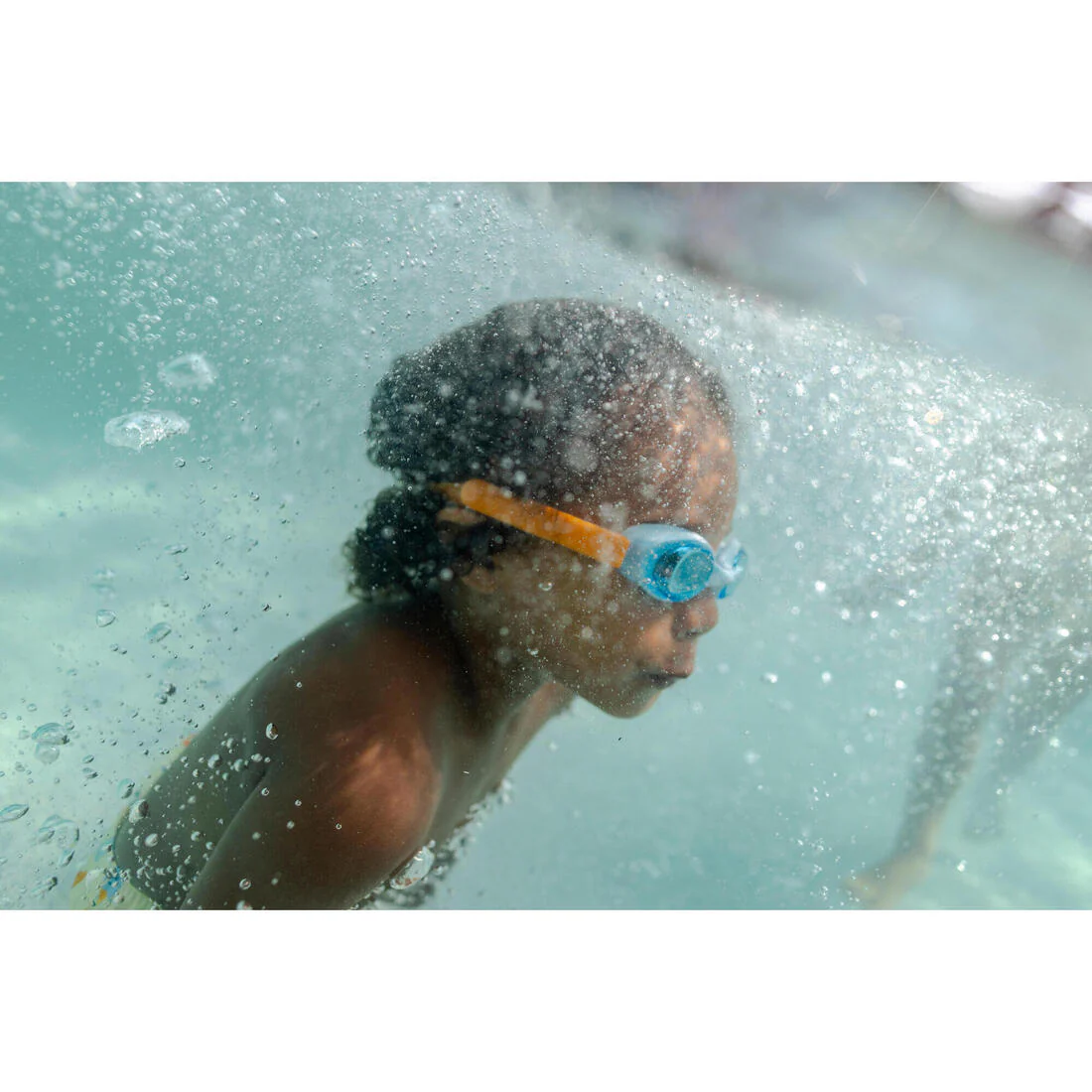 Goggles de natación amarillos con cristales tintados azules Kuwee - Image 11