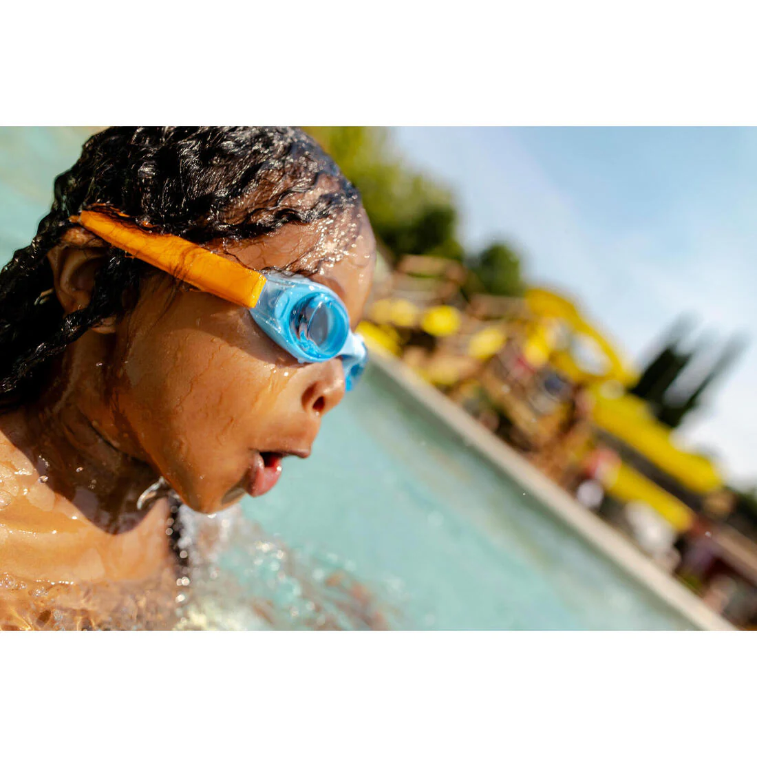 Goggles de natación amarillos con cristales tintados azules Kuwee - Image 23