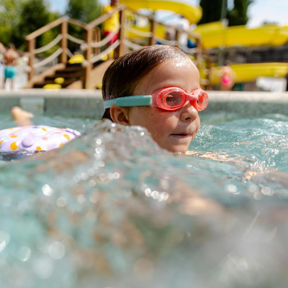 Goggles de natación amarillos con cristales tintados azules Kuwee - Image 4