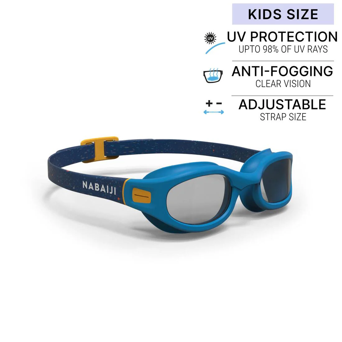 Goggles de natación con cristales claros azules con amarillo talla CH Soft - Image 6