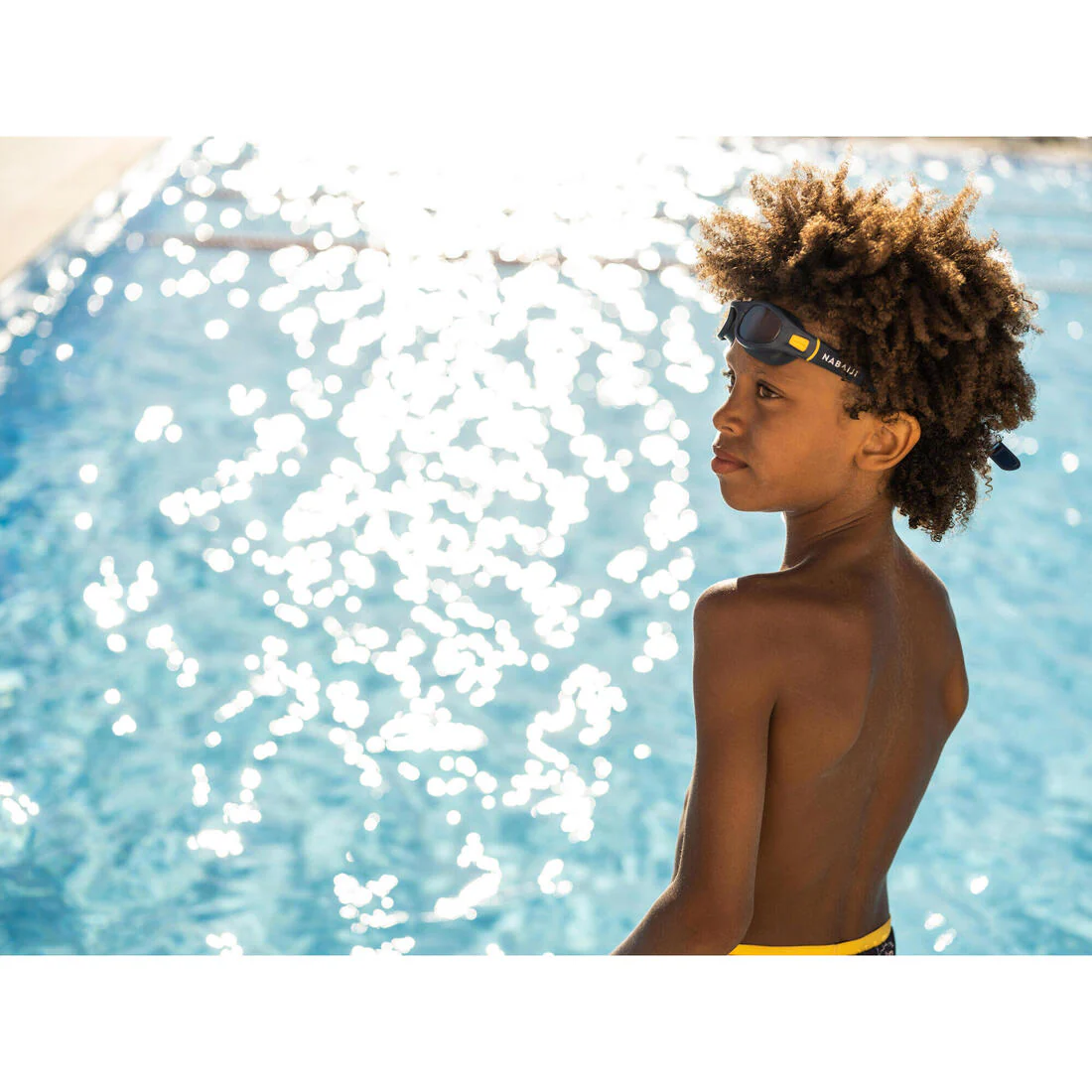 Goggles de natación con cristales claros azules con amarillo talla CH Soft - Image 7