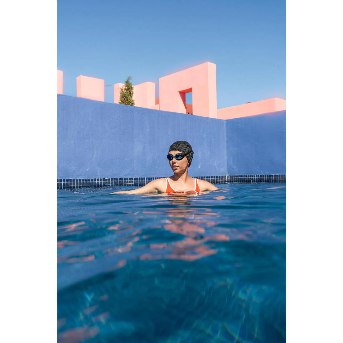 Goggles de natación con cristales claros negro y azul unitalla Xbase - Image 7