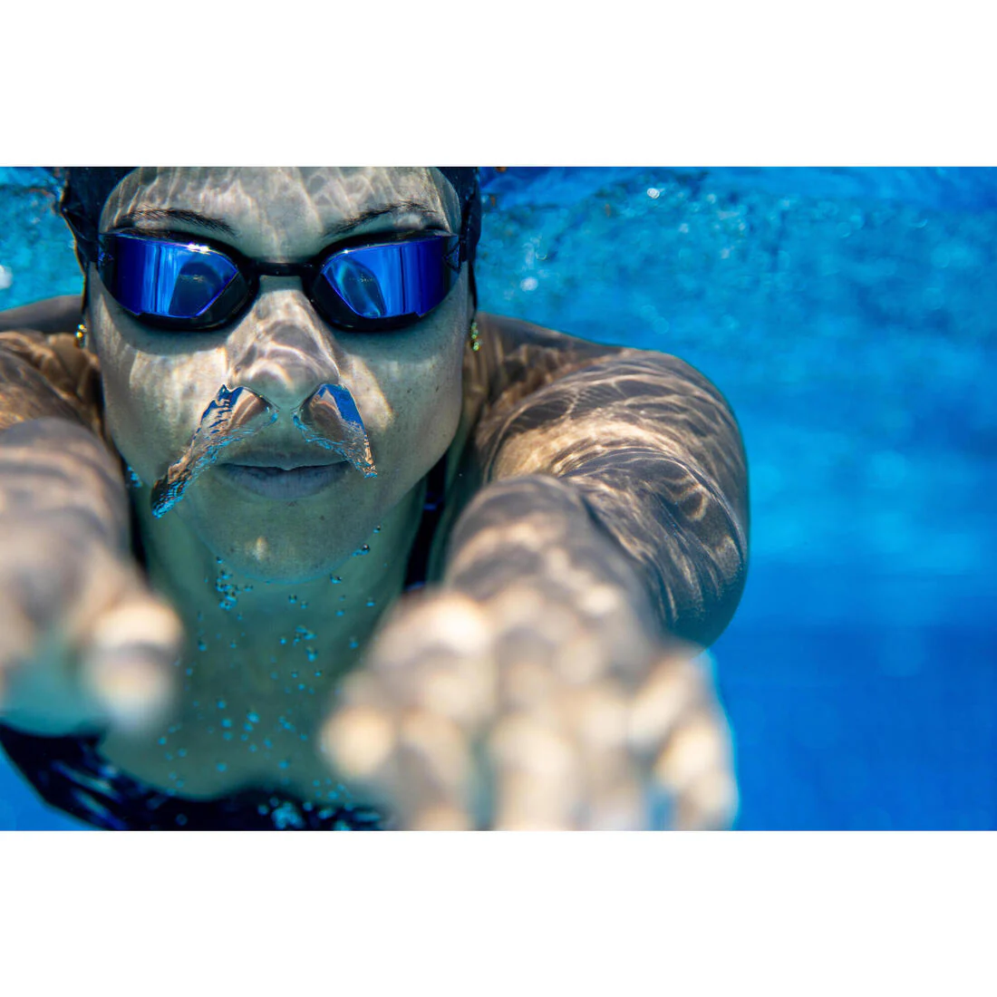 Goggles de natación con cristales de espejo antivaho negros unitalla Bfast - Image 13