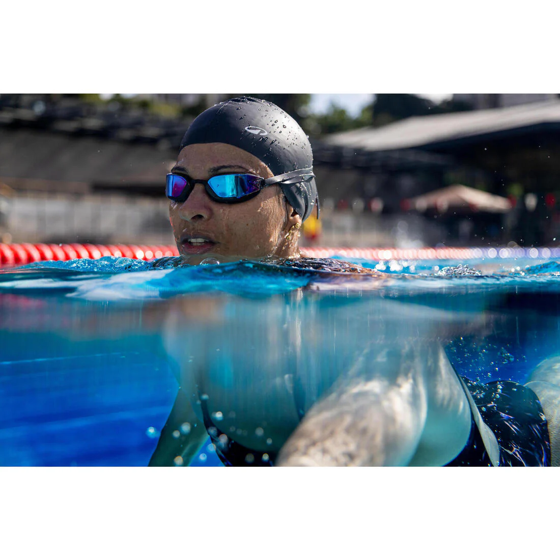 Goggles de natación con cristales de espejo antivaho negros unitalla Bfast - Image 15