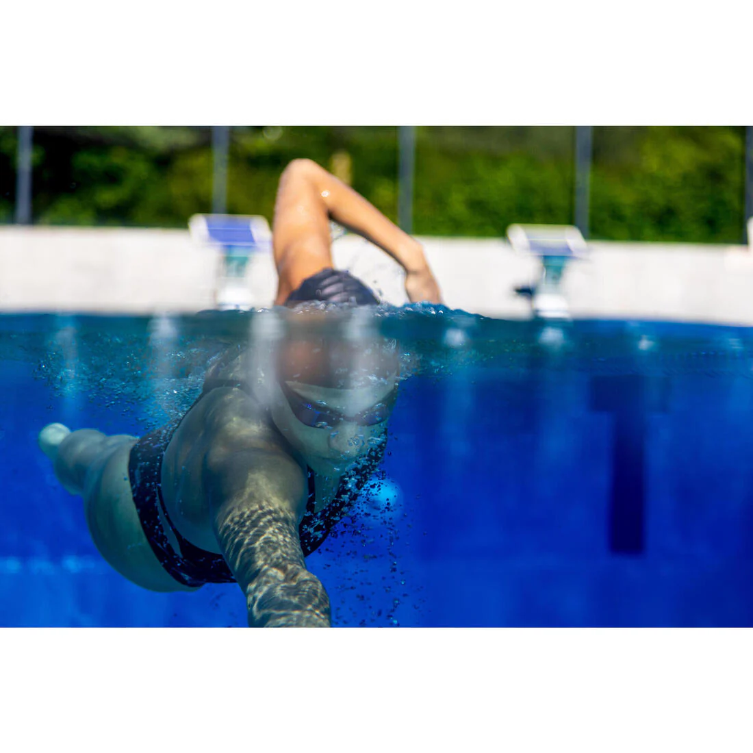 Goggles de natación con cristales de espejo antivaho negros unitalla Bfast - Image 19