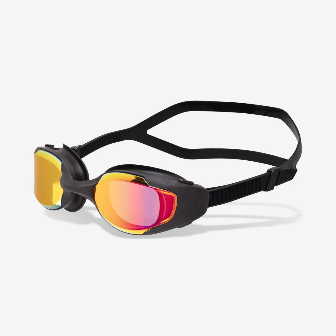 Goggles de natación negros con cristales de espejo naranjas Spirit