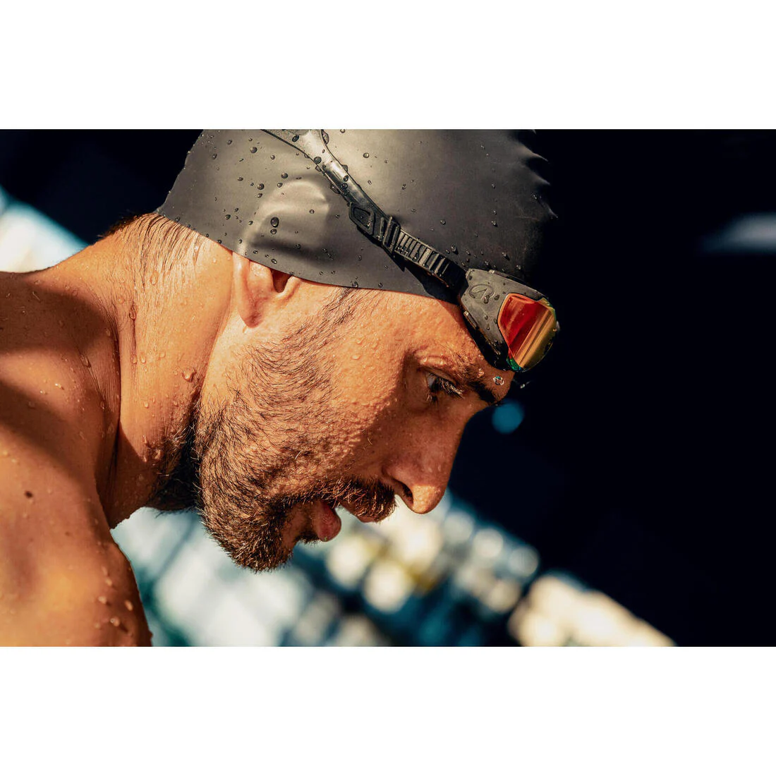 Goggles de natación negros con cristales de espejo naranjas Spirit - Image 18