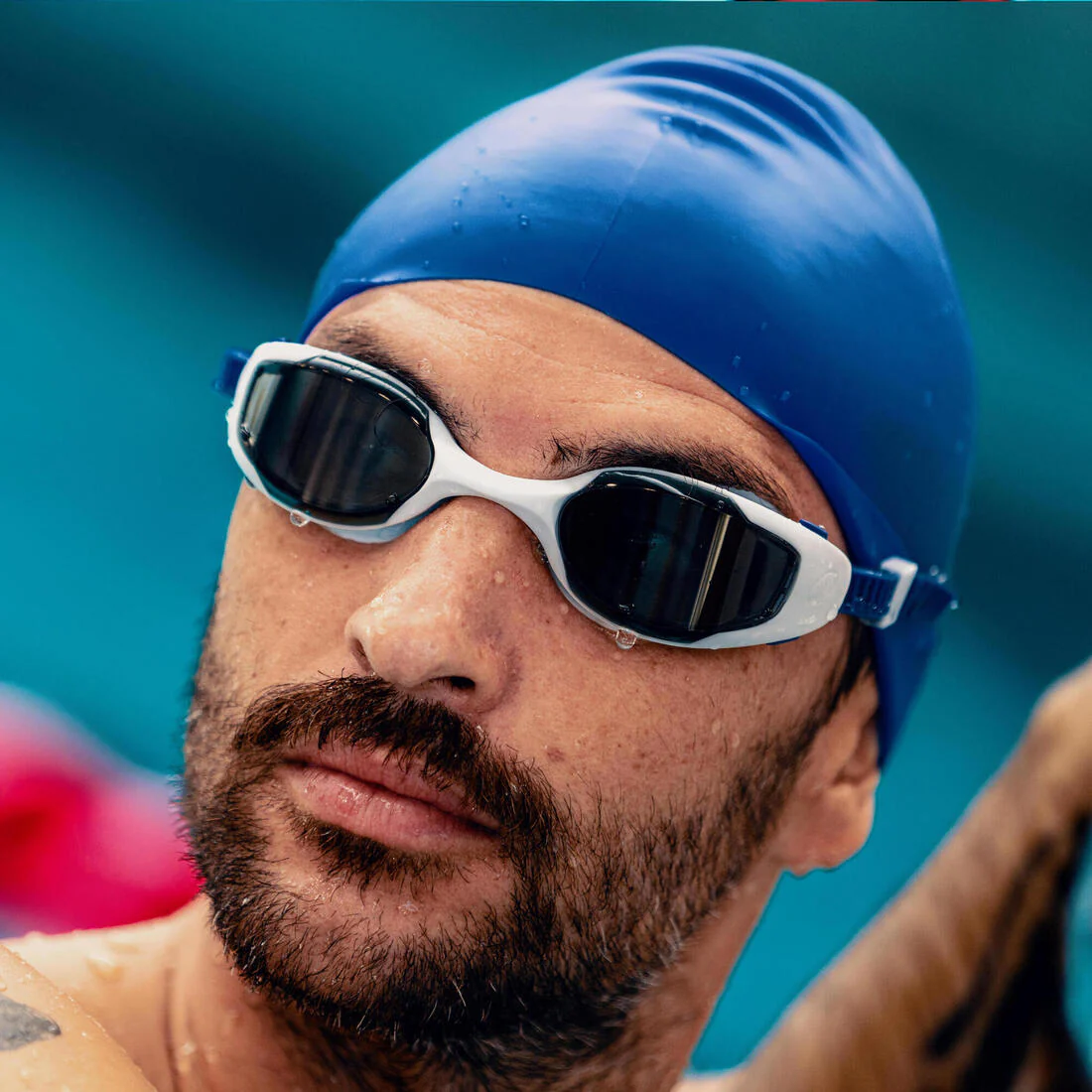 Goggles de natación negros con cristales de espejo naranjas Spirit - Image 6