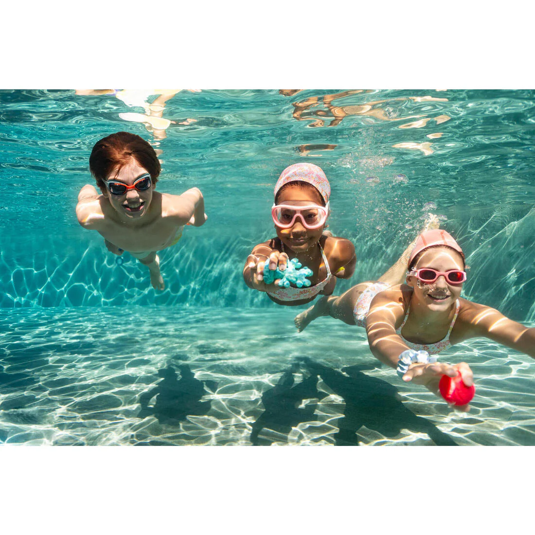 Goggles de natación rosa con azul con cristales tintados azules para niños Xbase - Image 19