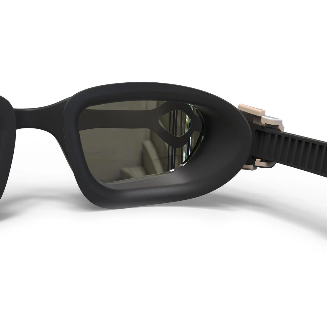 Googles Natación Spirit Negro Beige Blanco Cristales Espejo Talla Grande - Image 5