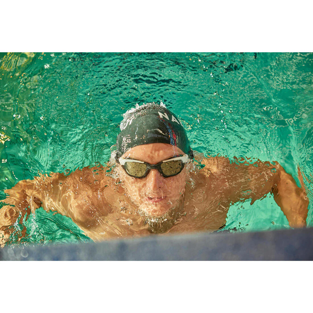 Googles Natación Spirit Negro Beige Blanco Cristales Espejo Talla Grande - Image 7