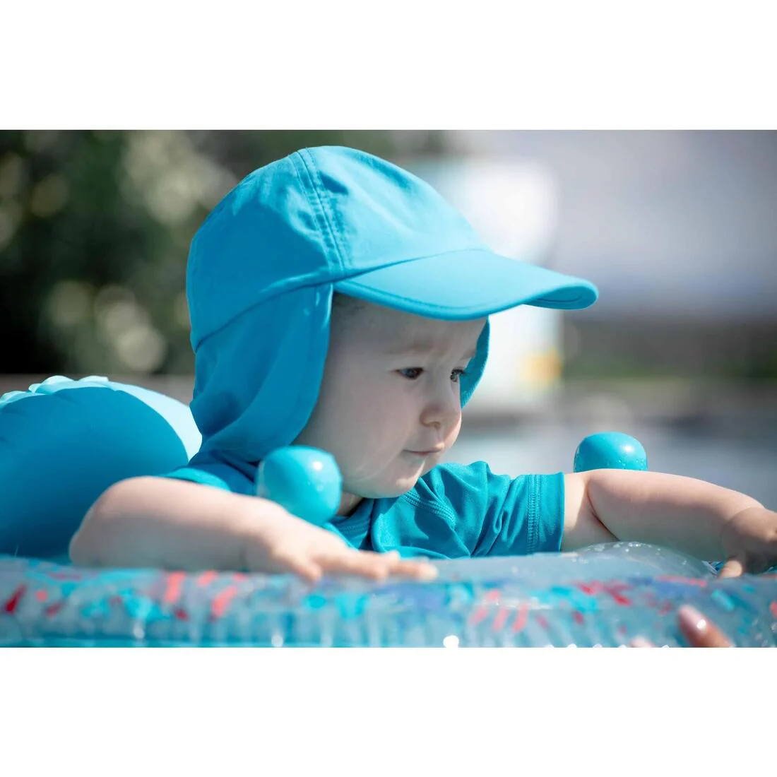 Gorra de natación para bebé anti-UV azul - Image 10