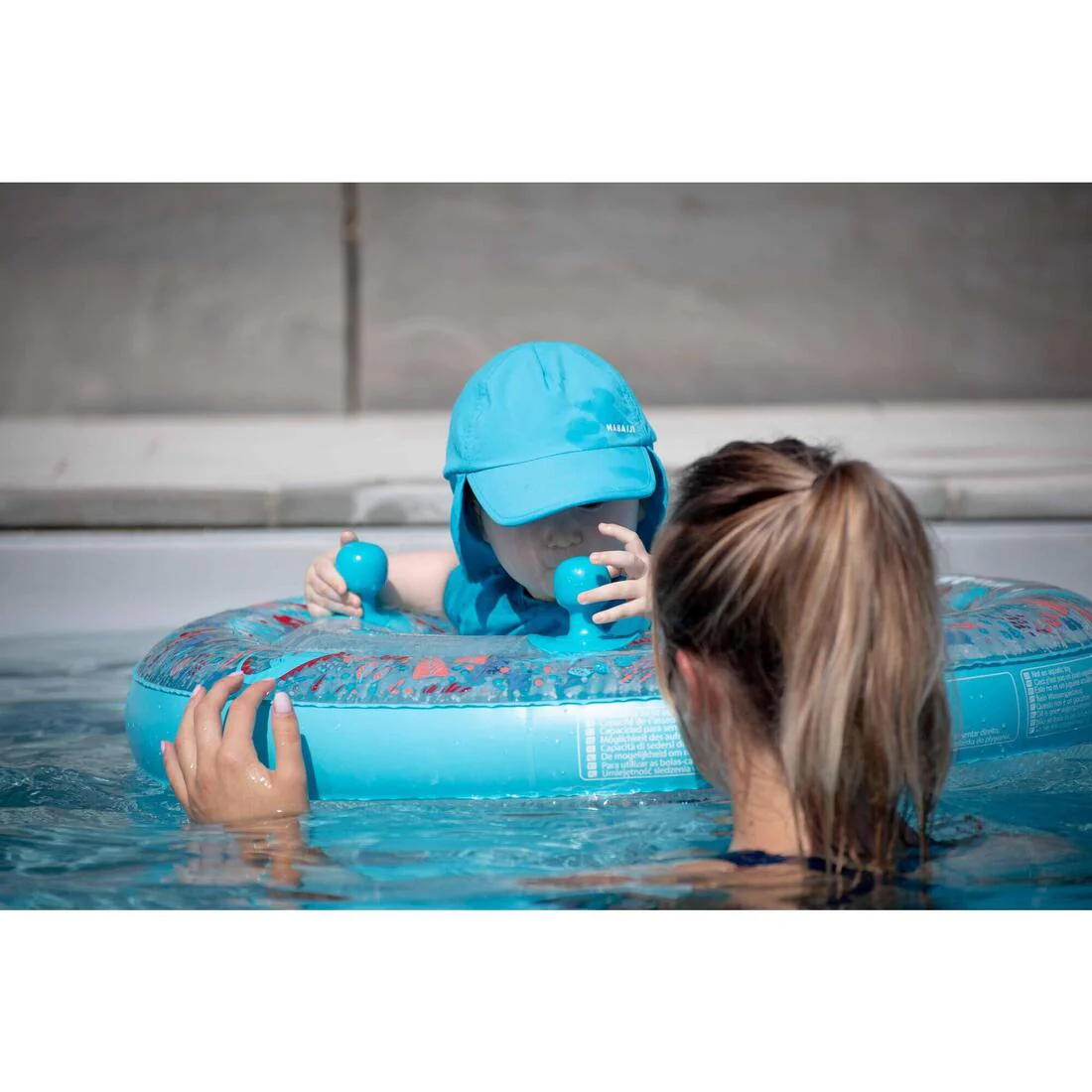 Gorra de natación para bebé anti-UV azul - Image 11