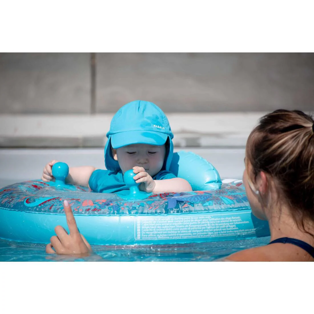Gorra de natación para bebé anti-UV azul - Image 14