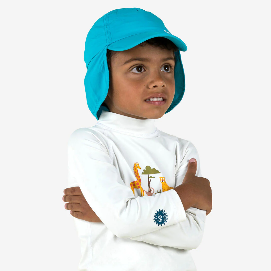 Gorra de natación para bebé anti-UV azul - Image 6
