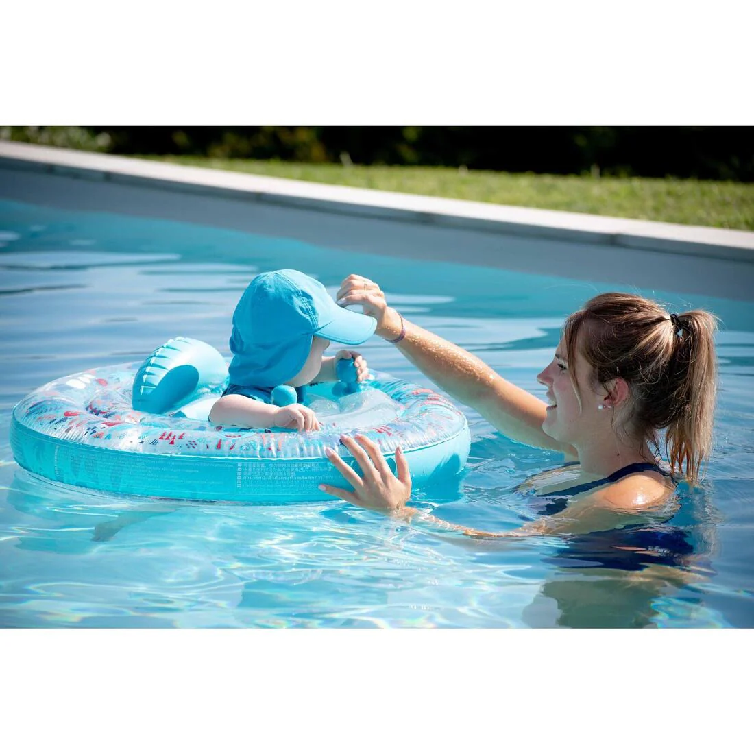 Gorra de natación para bebé anti-UV azul - Image 9