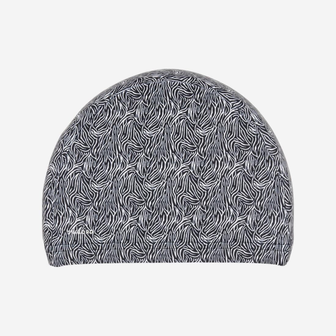Gorro de natación de punto revestido talla M blanco con negro Zebra - Image 2