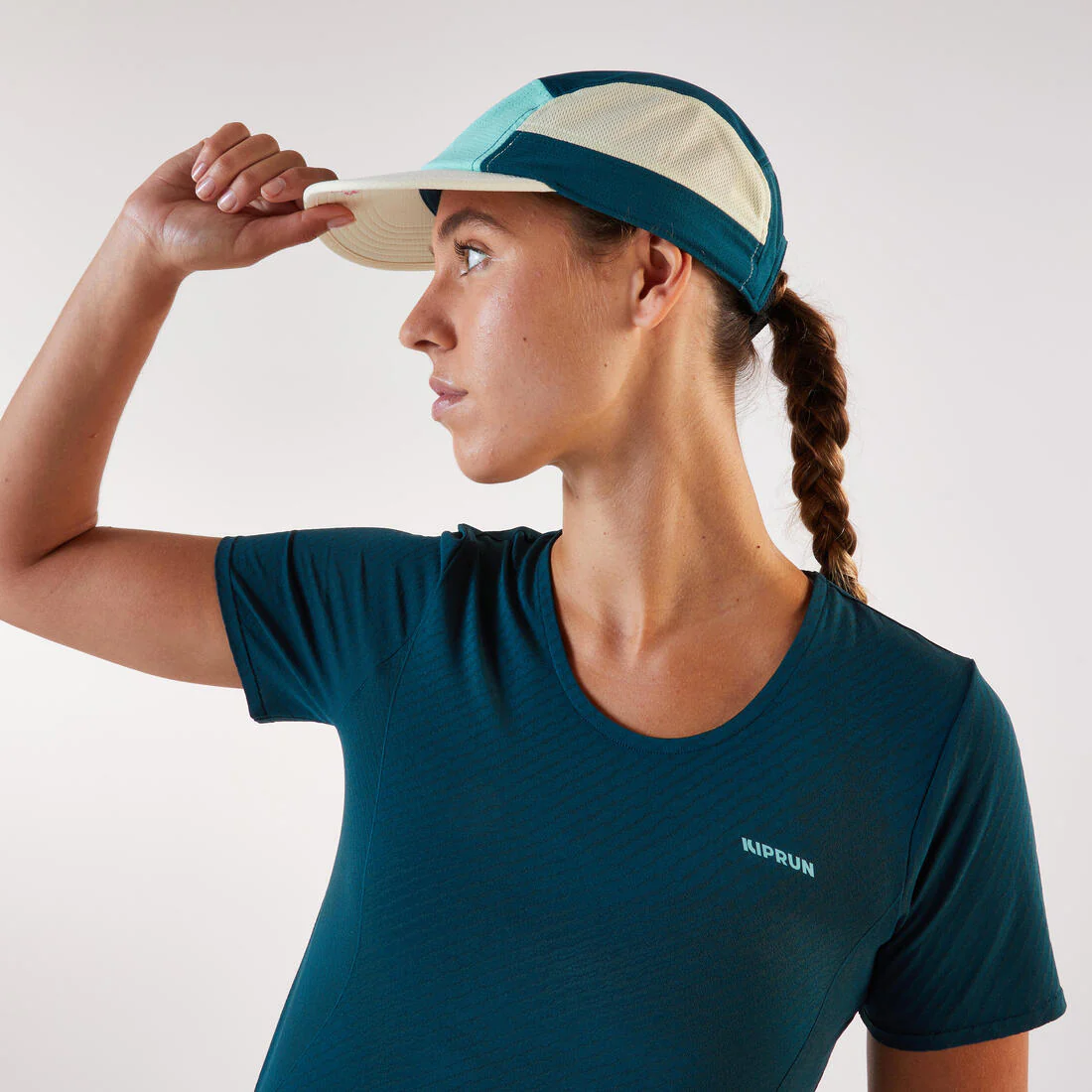Gorra de running turquesa con violeta unisex Kiprun - Image 12