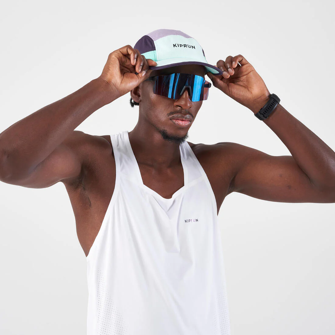 Gorra de running turquesa con violeta unisex Kiprun - Image 29