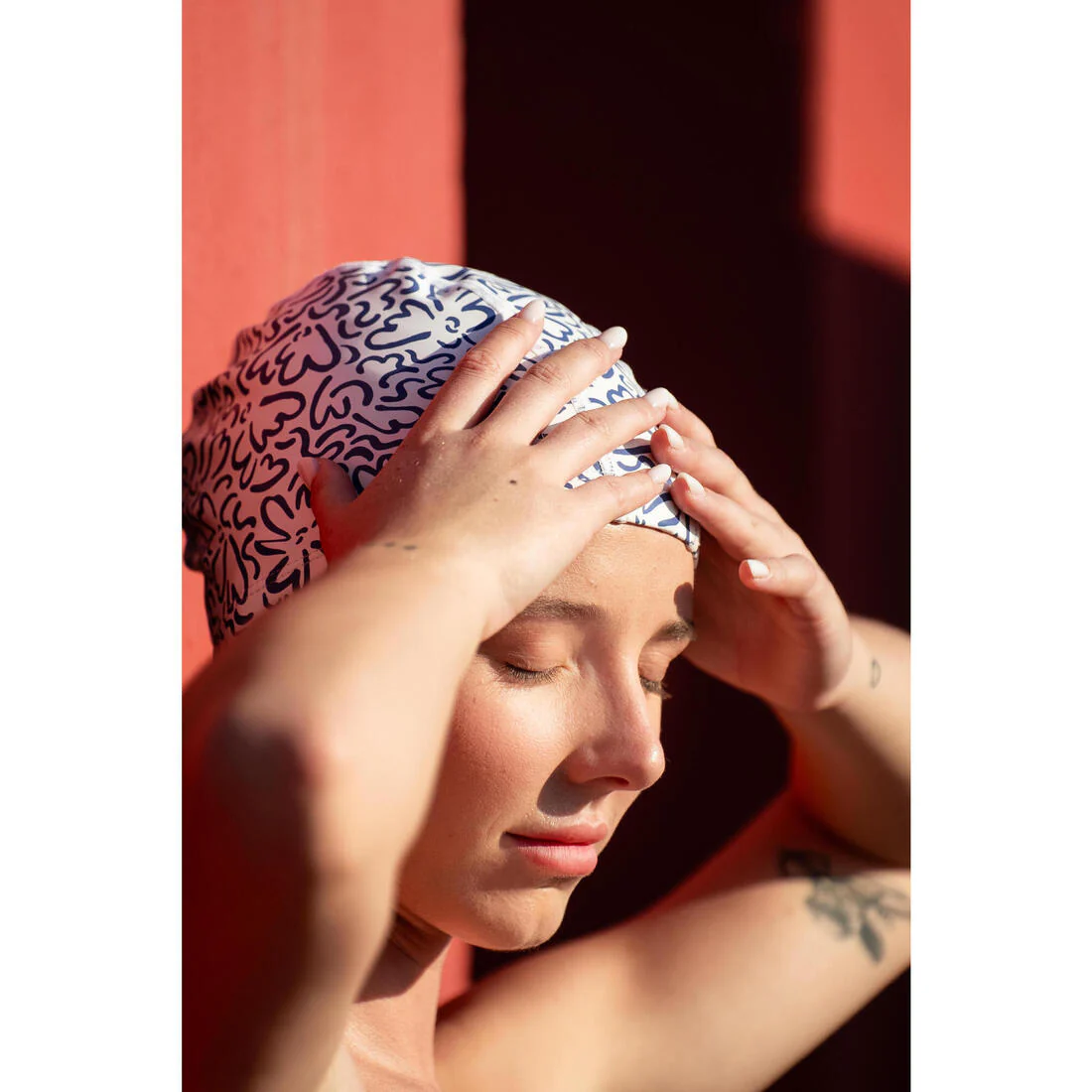 Gorra Natación Diag Rubí Revestida Silicón Talla M - Image 32