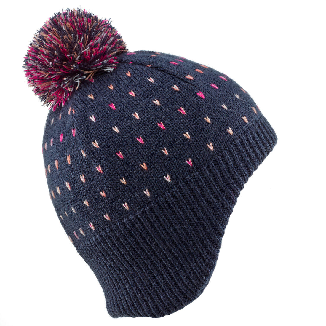 Gorro de esquí cálido con protección para orejas azul marino para niños - Image 2