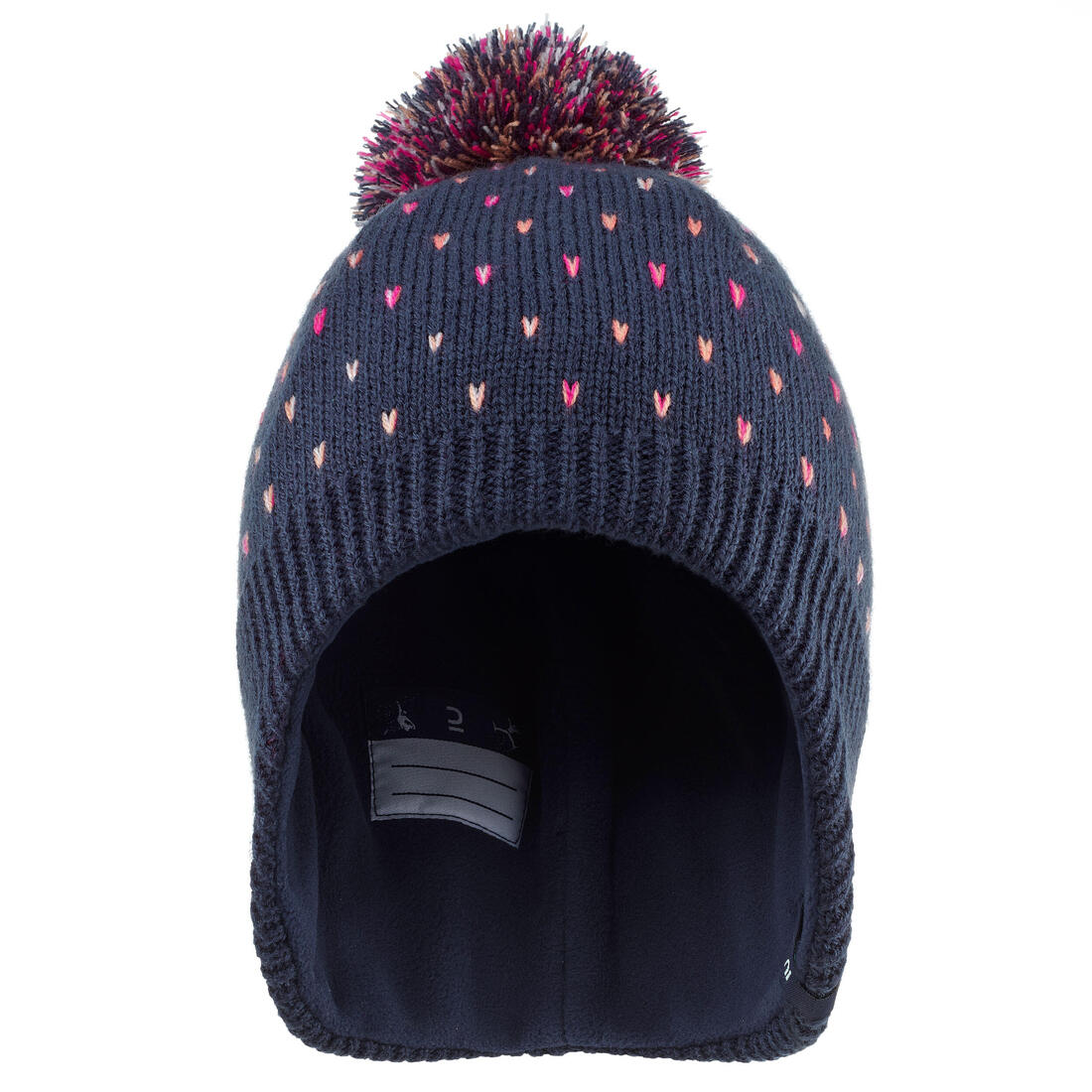 Gorro de esquí cálido con protección para orejas azul marino para niños - Image 3